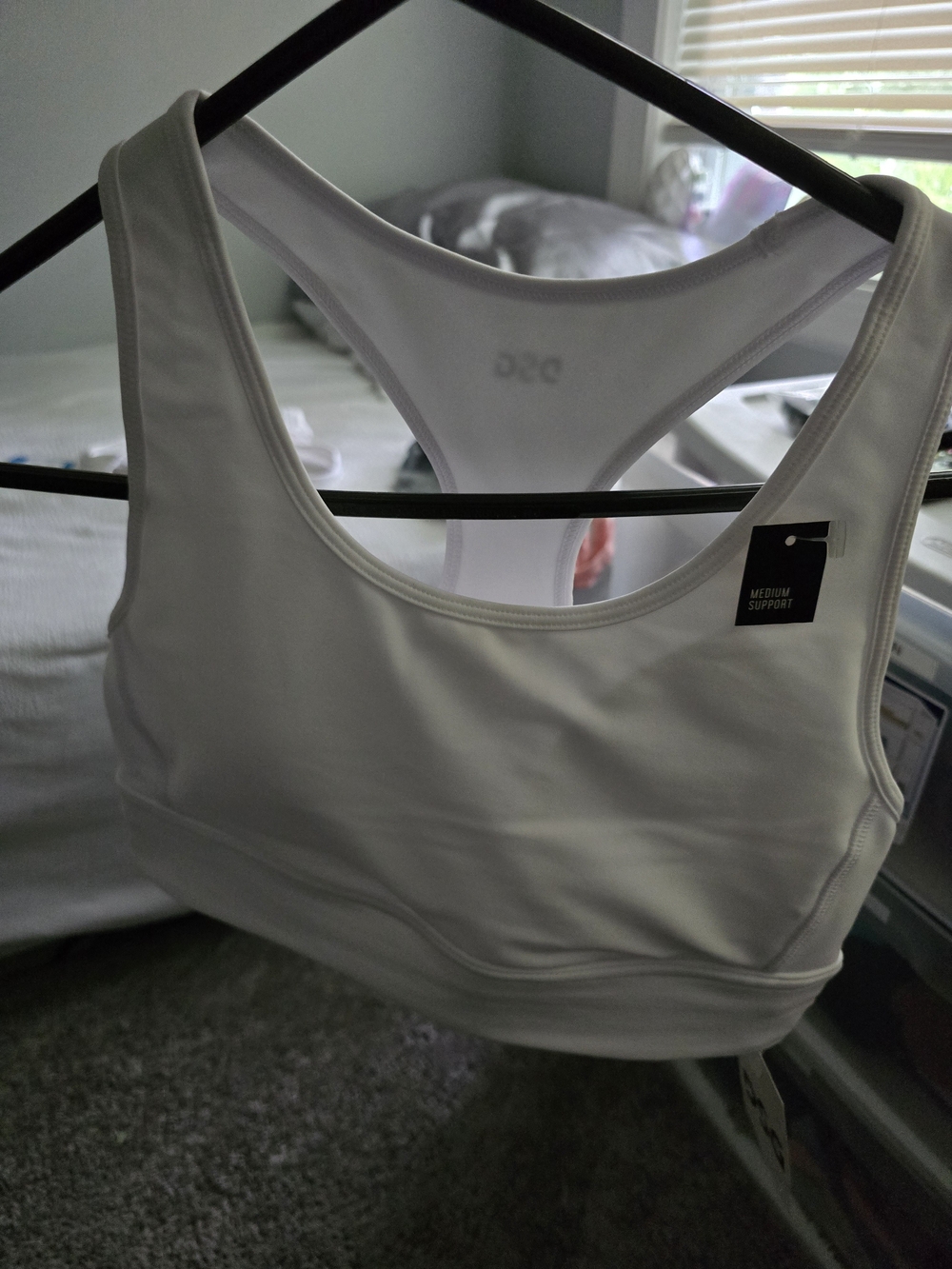 DSG White Racerback Medium Support Sports Bra